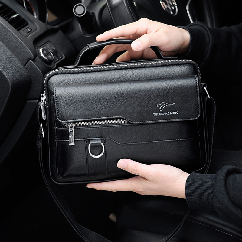 Leather Briefcase - Porte-documents à bandoulière en cuir PU