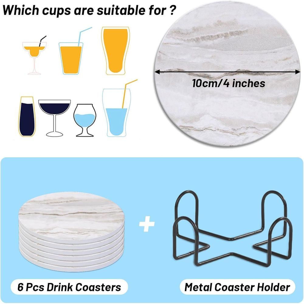 Ensemble de 6 dessous-de-verre - Marble Coaster Set avis et prix